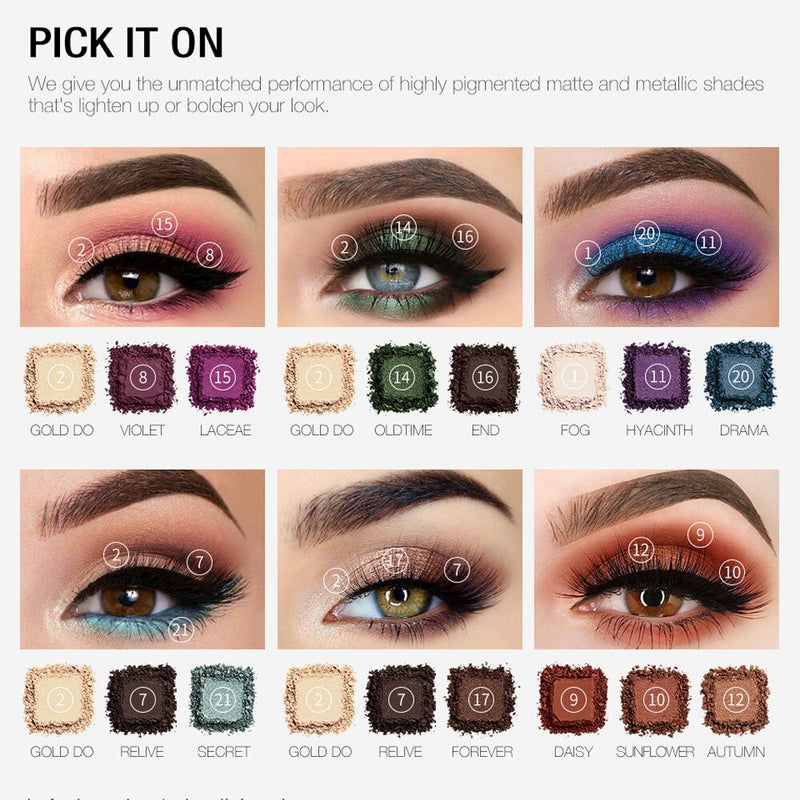 Paleta de Sombras O.TWO.O Glitter - 21 Cores